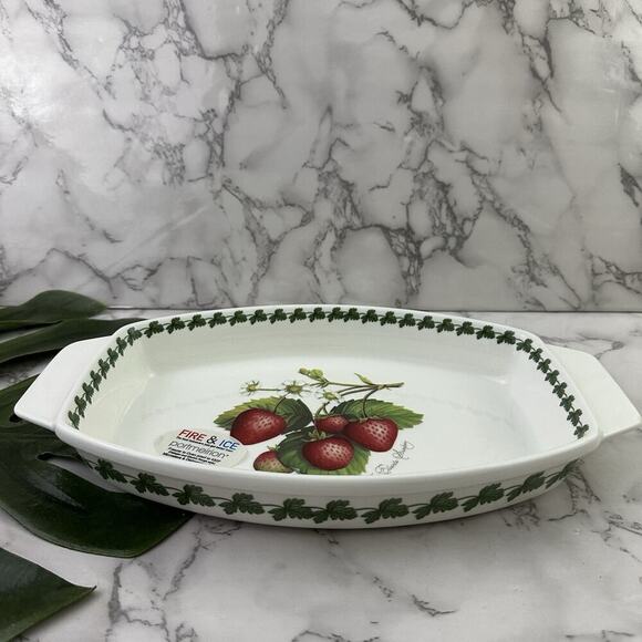 Portmeirion Strawberry Fair Fire Ice Gratin Baking Dish New Elsanta Fruit - Picture 2 of 6